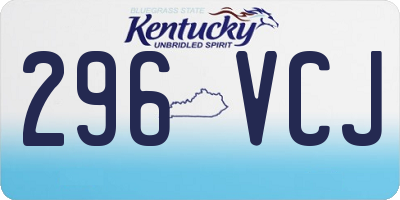 KY license plate 296VCJ