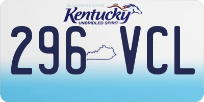 KY license plate 296VCL