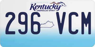 KY license plate 296VCM