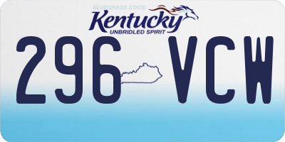 KY license plate 296VCW