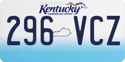 KY license plate 296VCZ
