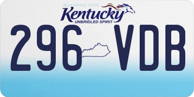 KY license plate 296VDB