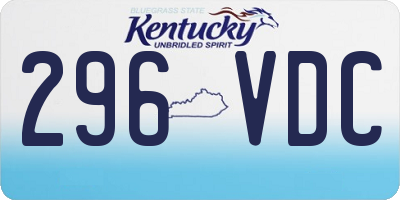 KY license plate 296VDC