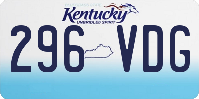 KY license plate 296VDG