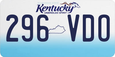KY license plate 296VDO