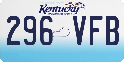 KY license plate 296VFB