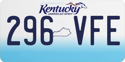KY license plate 296VFE
