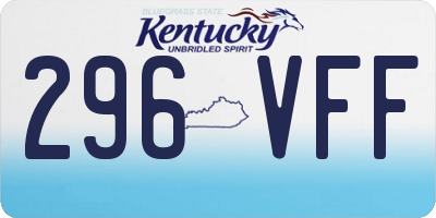 KY license plate 296VFF