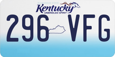 KY license plate 296VFG