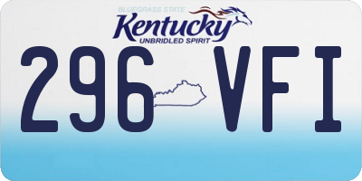 KY license plate 296VFI