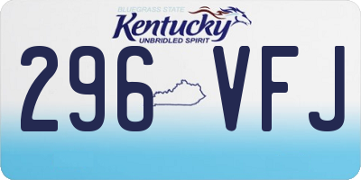 KY license plate 296VFJ