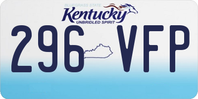 KY license plate 296VFP