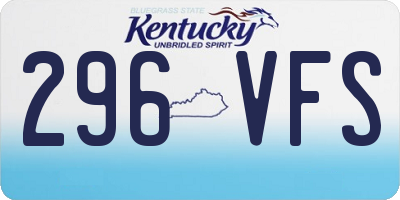 KY license plate 296VFS