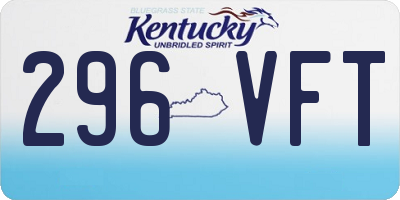 KY license plate 296VFT