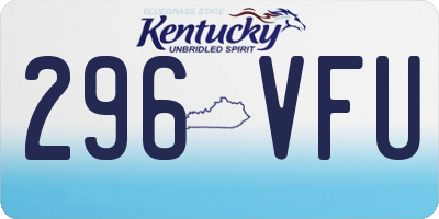 KY license plate 296VFU