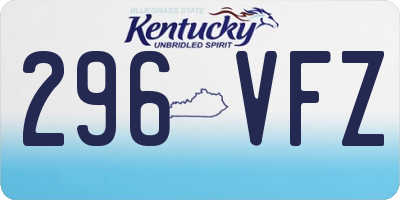 KY license plate 296VFZ