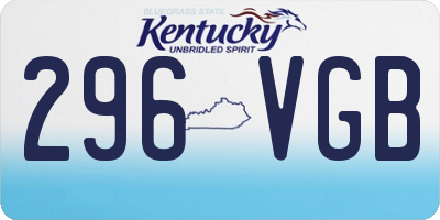 KY license plate 296VGB
