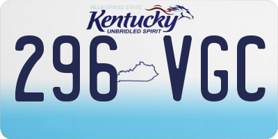 KY license plate 296VGC
