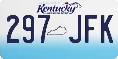 KY license plate 297JFK