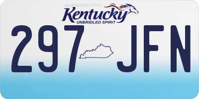 KY license plate 297JFN