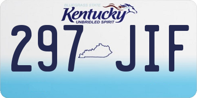 KY license plate 297JIF