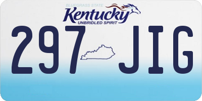 KY license plate 297JIG