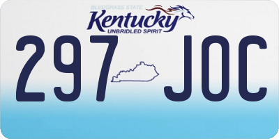 KY license plate 297JOC