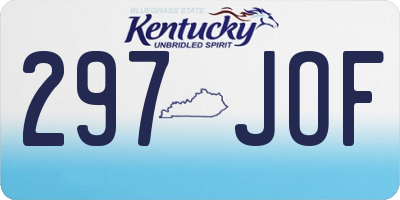 KY license plate 297JOF