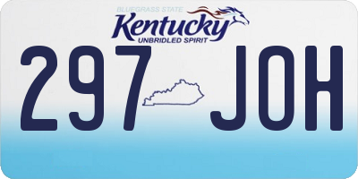 KY license plate 297JOH