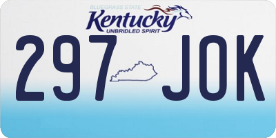 KY license plate 297JOK