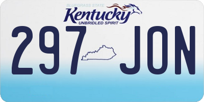 KY license plate 297JON