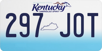 KY license plate 297JOT