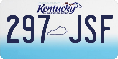 KY license plate 297JSF