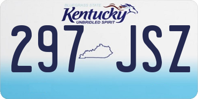 KY license plate 297JSZ