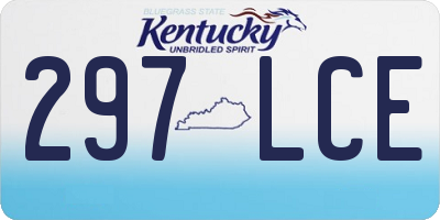 KY license plate 297LCE