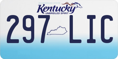 KY license plate 297LIC