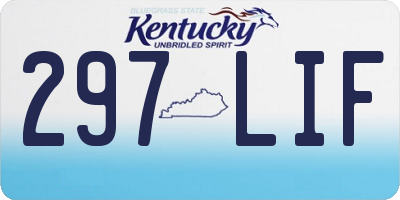 KY license plate 297LIF