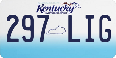KY license plate 297LIG