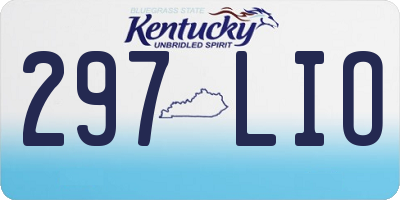 KY license plate 297LIO