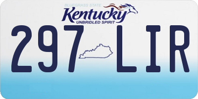 KY license plate 297LIR