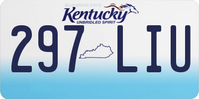 KY license plate 297LIU