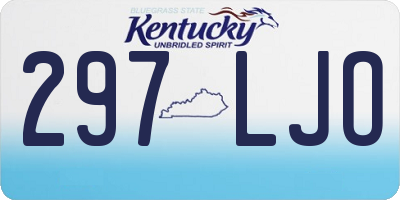 KY license plate 297LJO