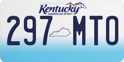 KY license plate 297MTO