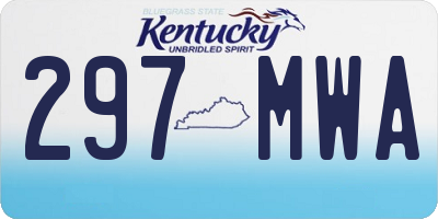 KY license plate 297MWA