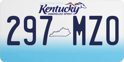 KY license plate 297MZO