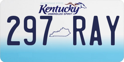 KY license plate 297RAY