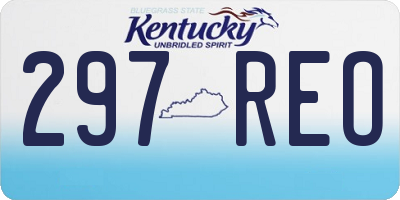 KY license plate 297REO