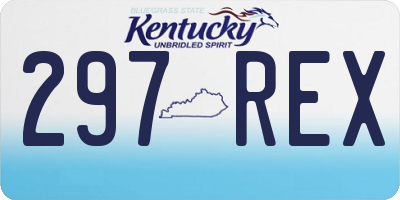 KY license plate 297REX