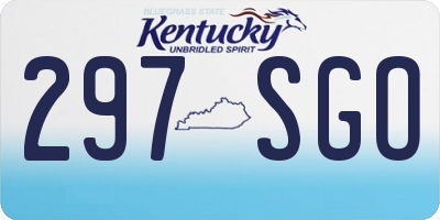 KY license plate 297SGO