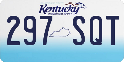 KY license plate 297SQT